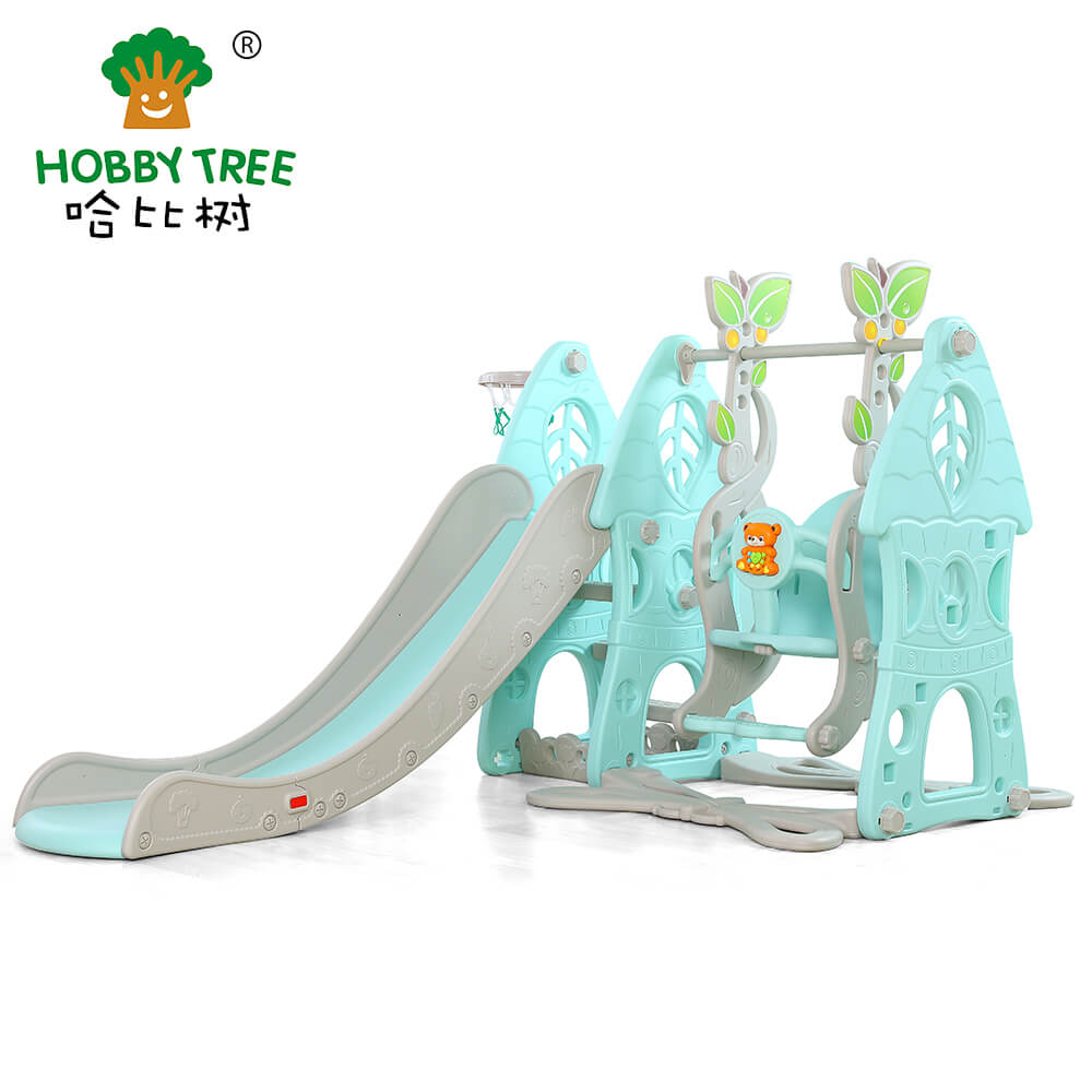 新森林主题室内儿童塑料滑梯、秋千 WM21B161